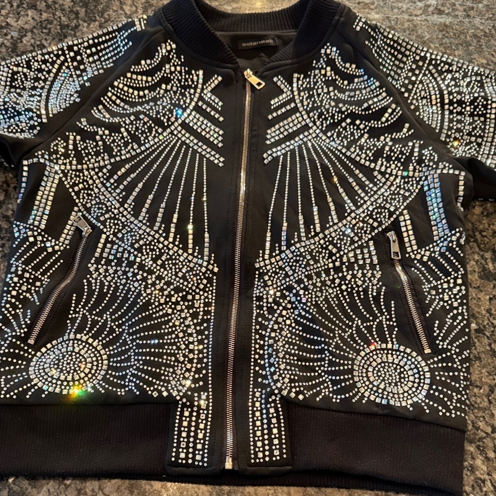 Sidanmali Black Embellished Women's Jacket EUC M - Picture 9 of 12
